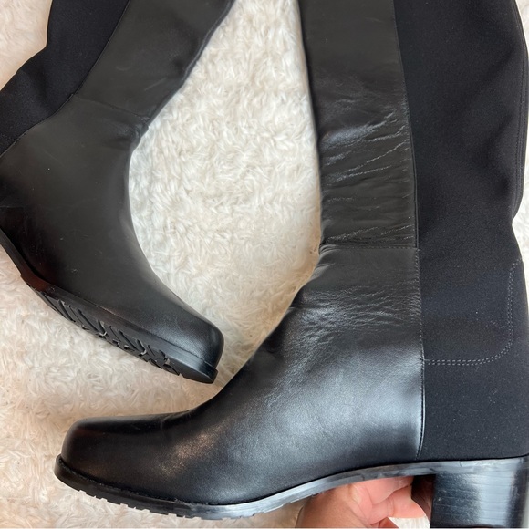 NEW Stuart Weitzman Jayla Knee Black Leather Knee High Boot in Size 8 - Picture 9 of 14